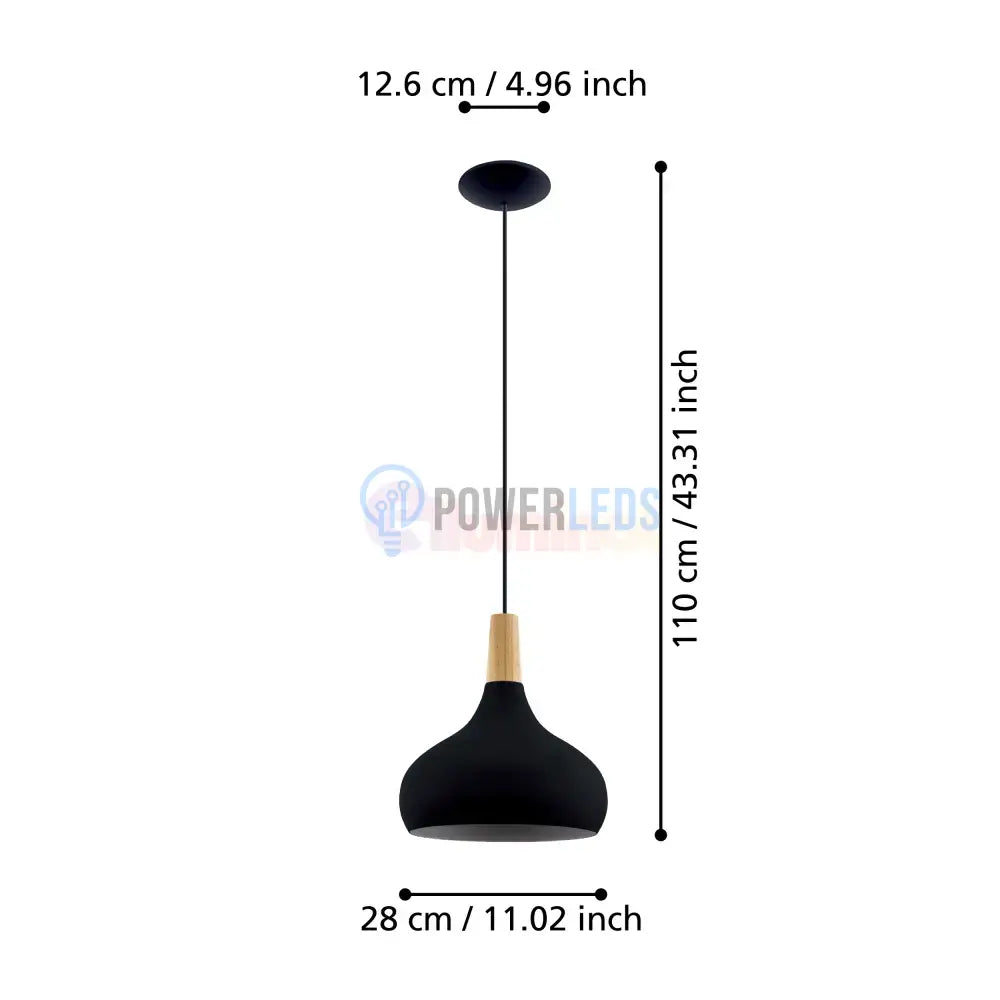 Pendul Vintage Mini SABINAR Black 110CM Eglo NEAGRA / VINTAGE SI RETRO DESIGN Lighting Fixtures