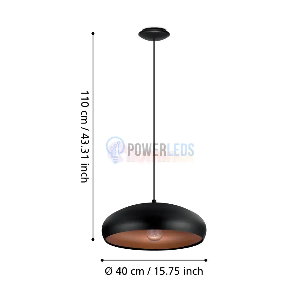 Pendul Vintage MOGANO 1 Black & Gold 110CM Eglo NEAGRA / VINTAGE SI RETRO DESIGN Lighting Fixtures