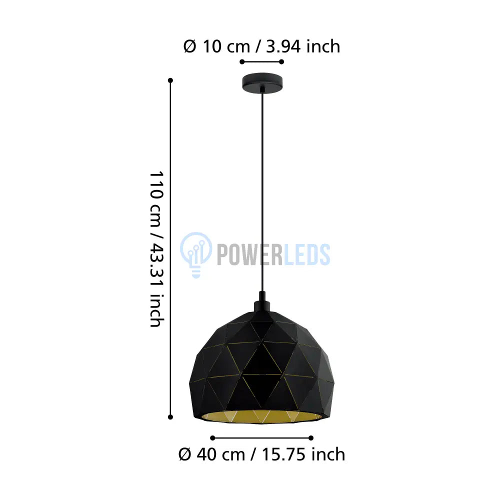 Pendul Vintage ROCCAFORTE 110CM Eglo NEGRU + AURIU / VINTAGE SI RETRO DESIGN Lighting Fixtures