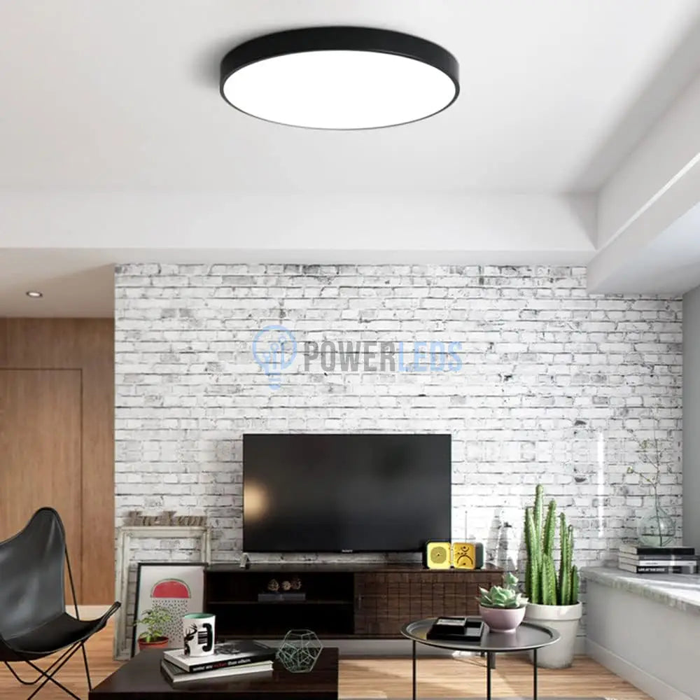 Plafoniera Led 40W Ultra-Thin Black Rotunda Echivalent 400W Led Ceiling Light