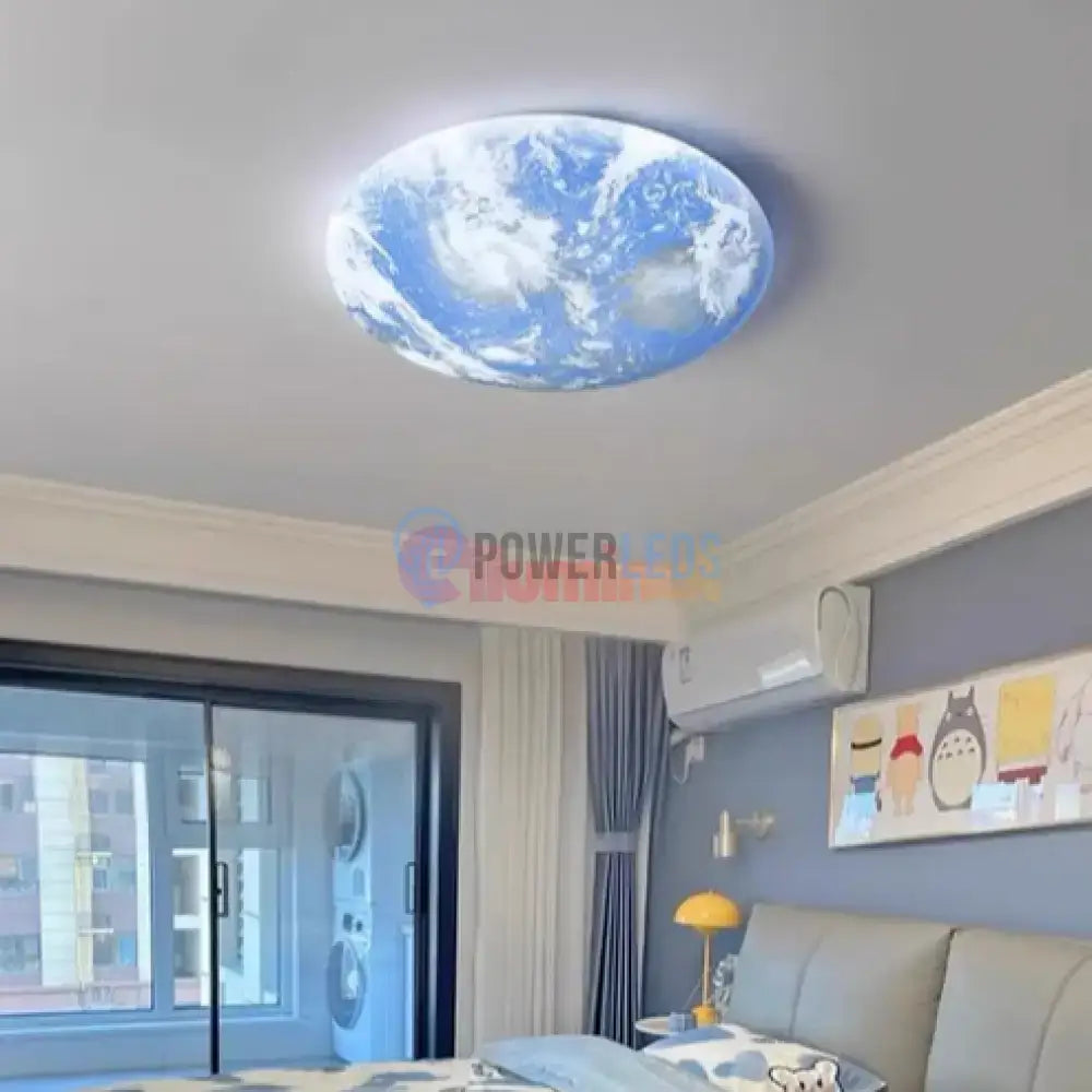 Plafoniera LED 96W 50CM EARTH Echivalent 500W ALBASTRU / 50CM / MINIMALIST DESIGN Lighting Fixtures
