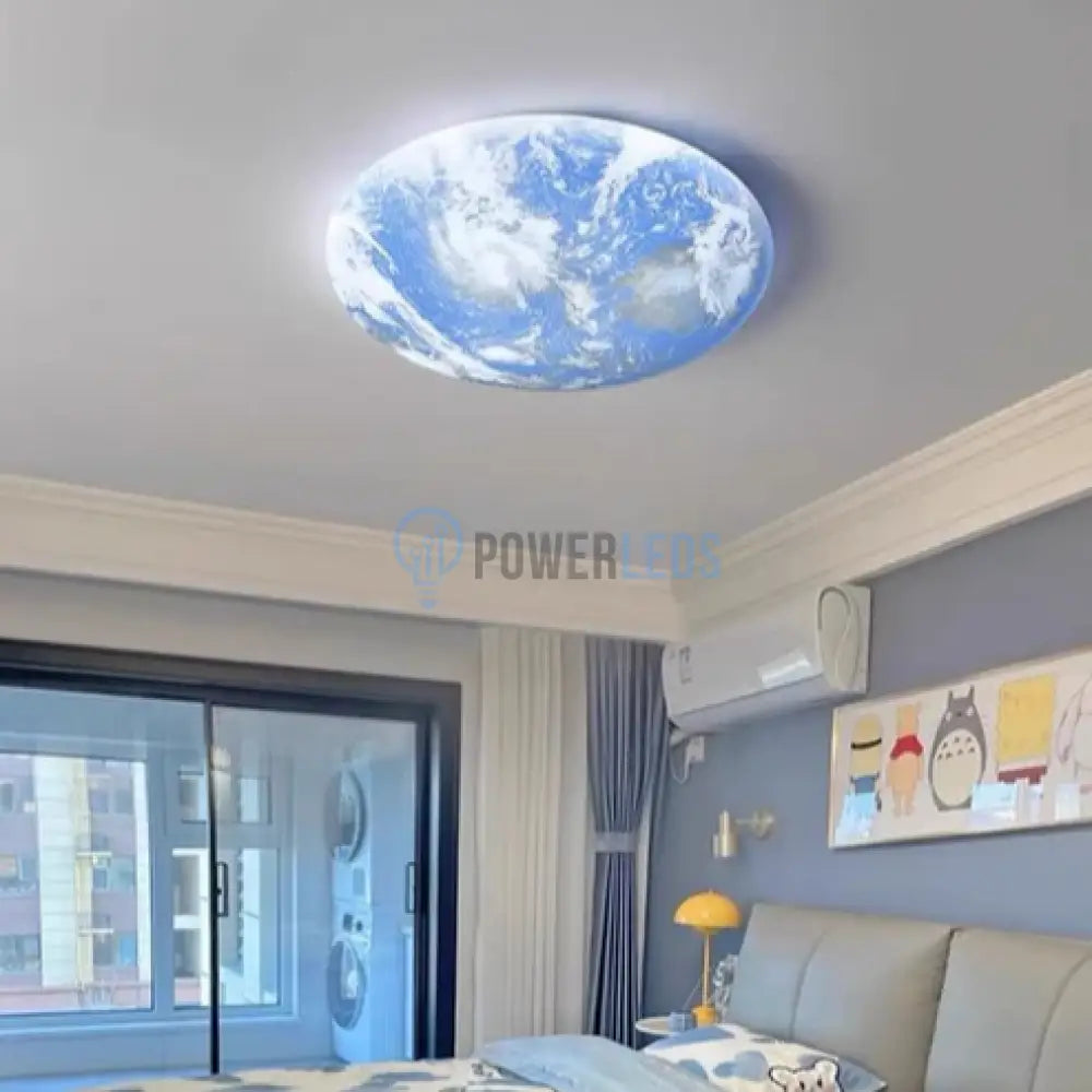 Plafoniera LED 96W 50CM EARTH Echivalent 500W ALBASTRU / 50CM / MINIMALIST DESIGN Lighting Fixtures