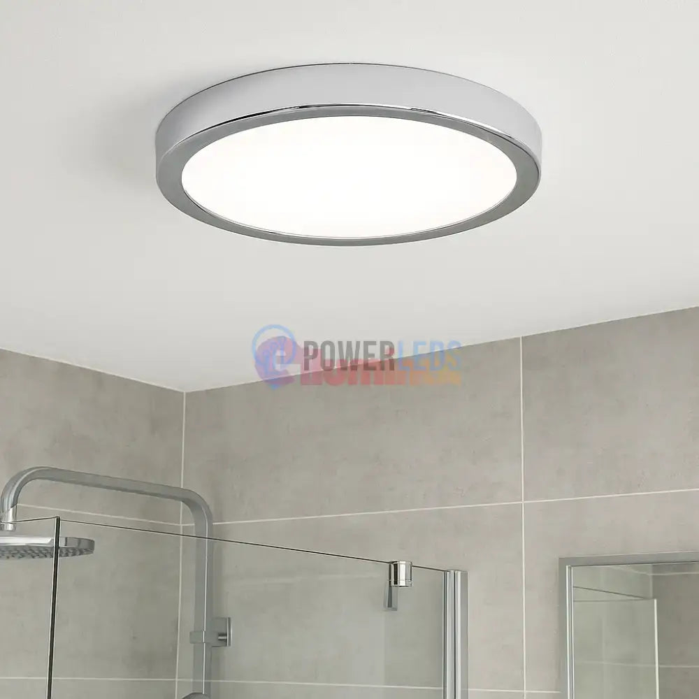 Plafonieră LED Baie IP44 FUEVA 5 Silver Echivalent 250W ALB NEUTRU / 20.5W / 28.5CM led ceiling light