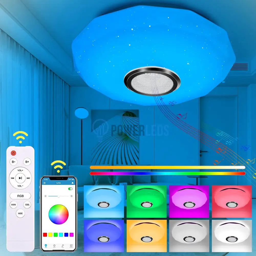 Plafoniera Led Diamond Smart Rgbw Echivalent 500W Telecomanda Led Ceiling Light