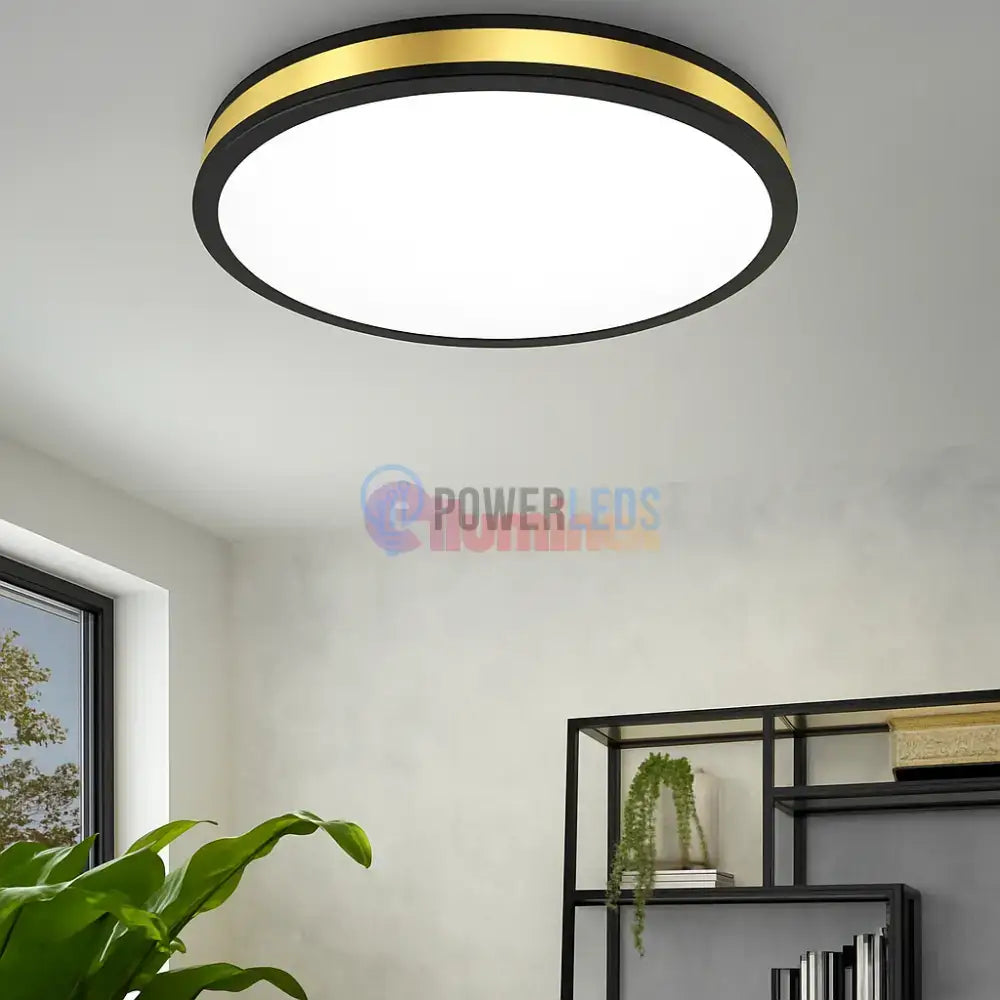Plafonieră LED Eglo PESCAITO Negru+Auriu 10W powerleds.ro
