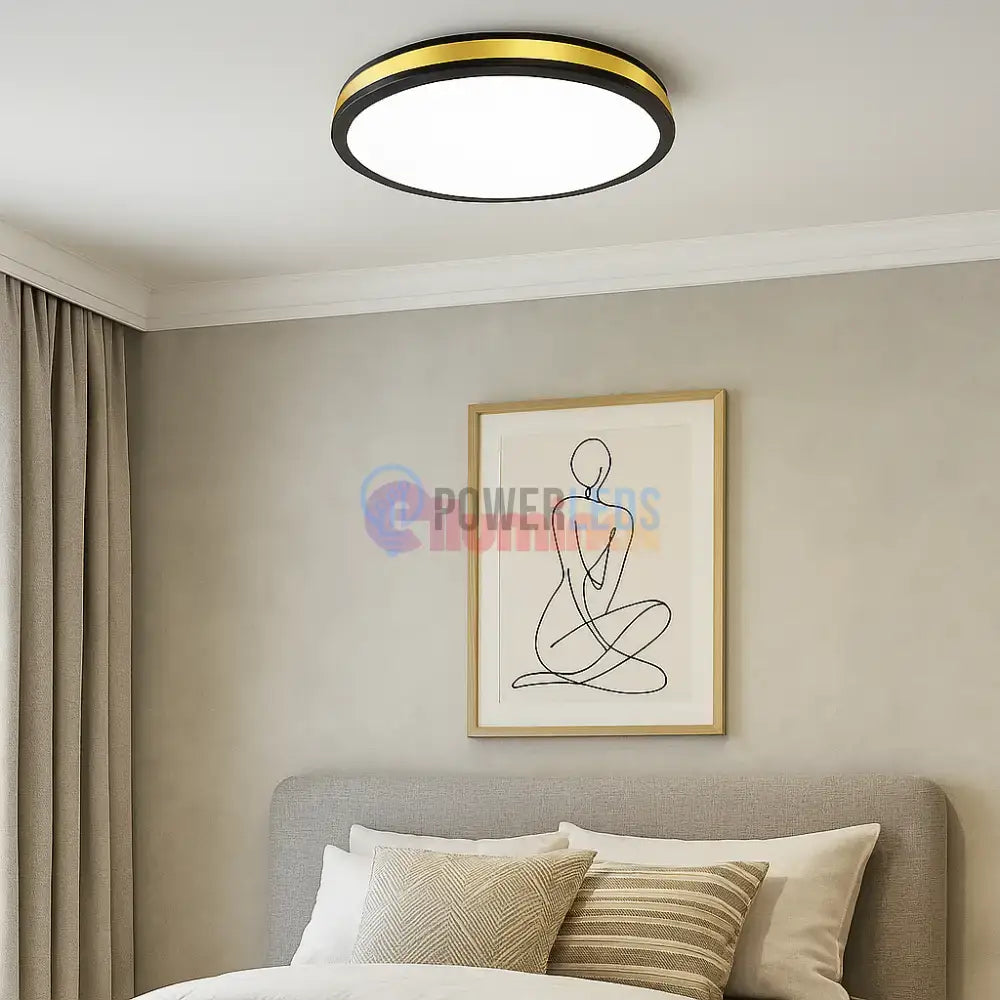 Plafonieră LED Eglo PESCAITO Negru+Auriu 10W powerleds.ro