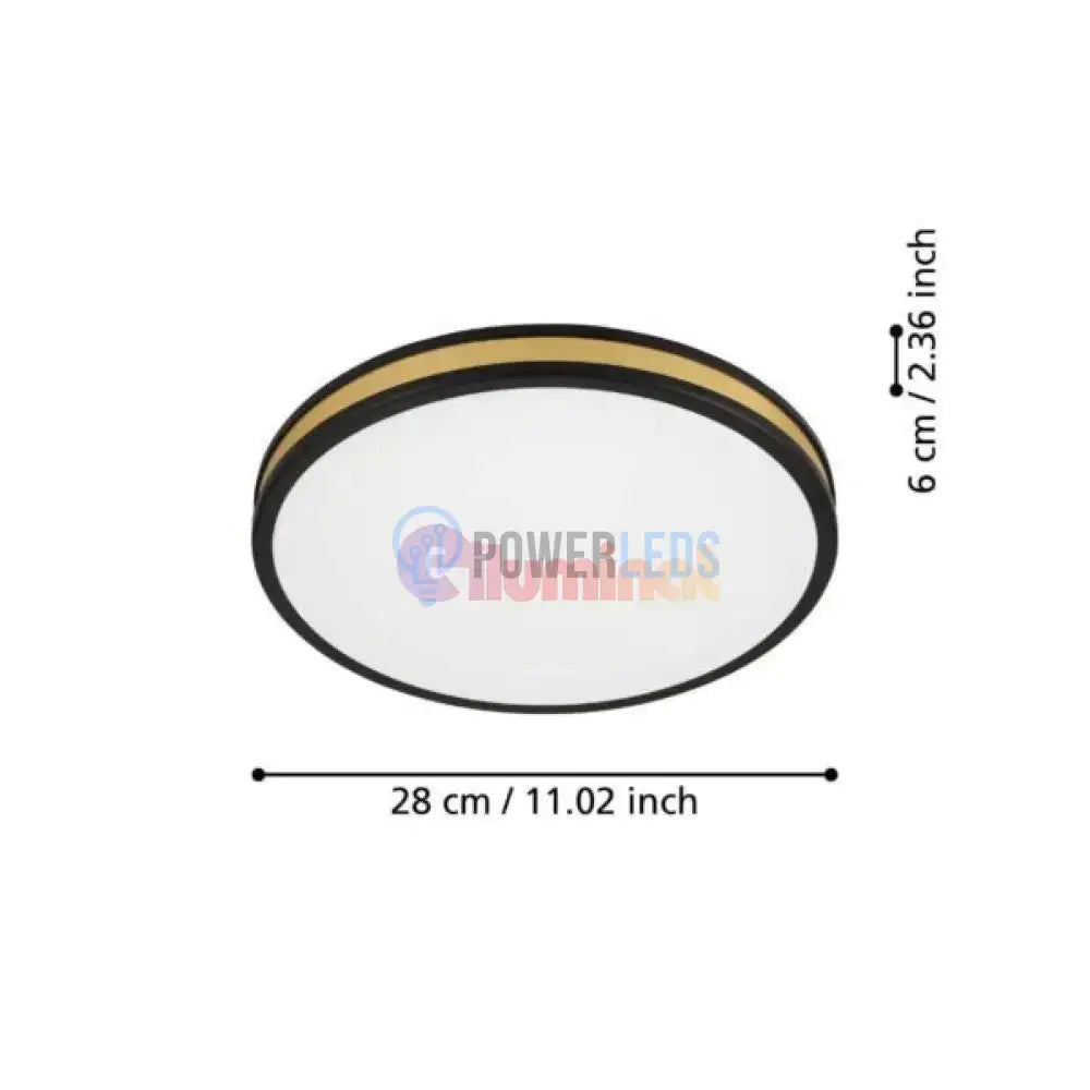 Plafonieră LED Eglo PESCAITO Negru+Auriu 10W powerleds.ro