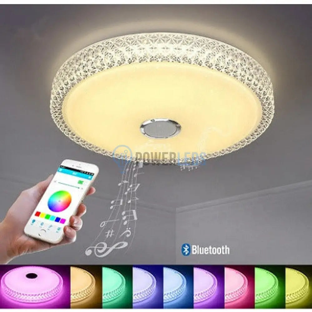 Plafoniera Led Smart 120W Rgb + Cct Cu Boxa Bluetooth Si Telecomanda Led Ceiling Light