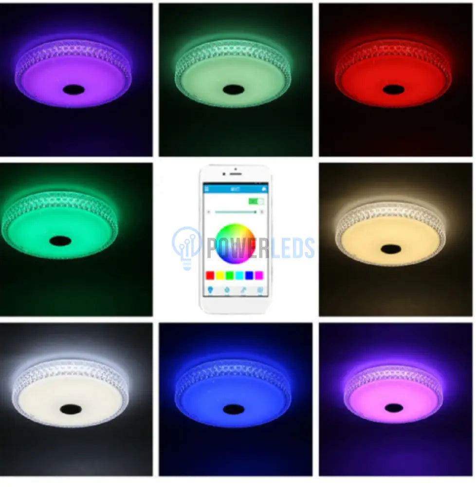 Plafoniera Led Smart 120W Rgb + Cct Cu Boxa Bluetooth Si Telecomanda Led Ceiling Light