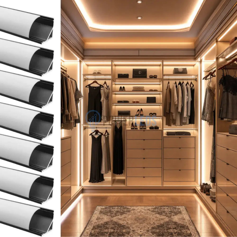 Profil LED 90 Grade Slim 2 Metri Negru