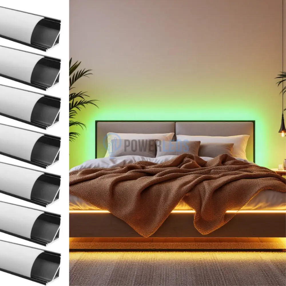 Profil LED 90 Grade Slim 2 Metri Negru