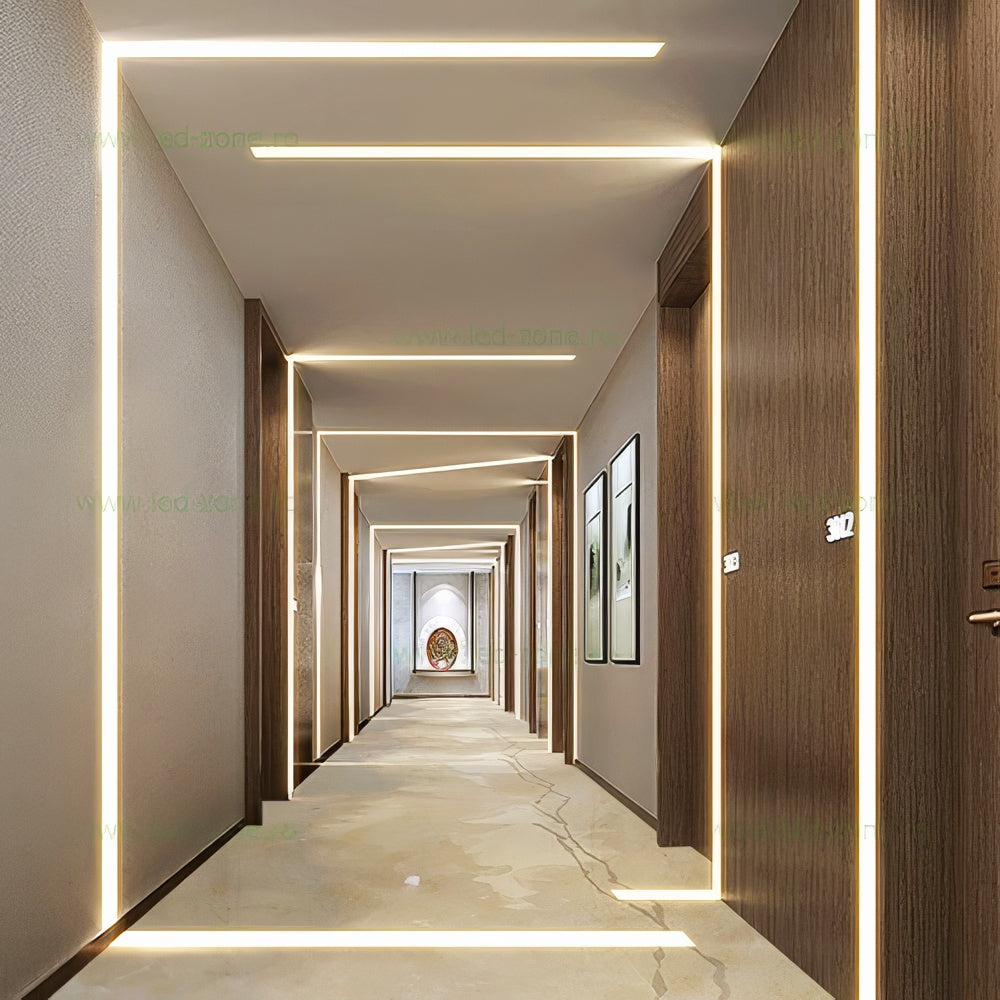 Profil Banda LED Incastrabil Adanc - Solutie Profesionala cu Cleme de Montaj 2M