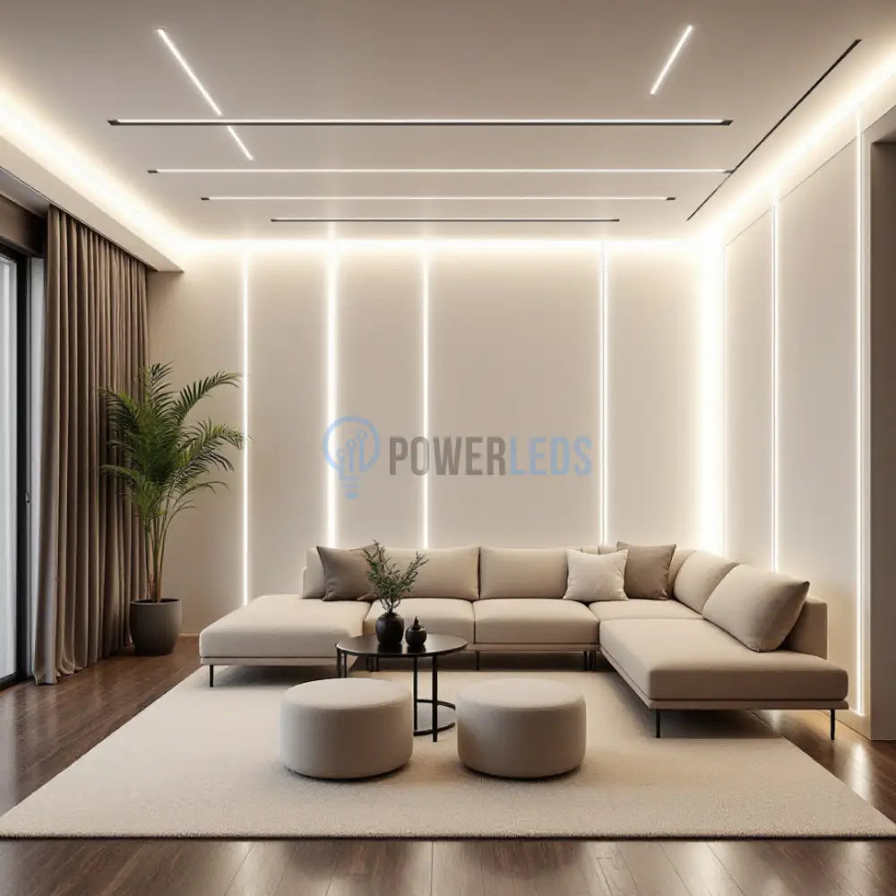 Profil LED Aplicat Negru 2 METRI Plat XL cu Dispersor Alb