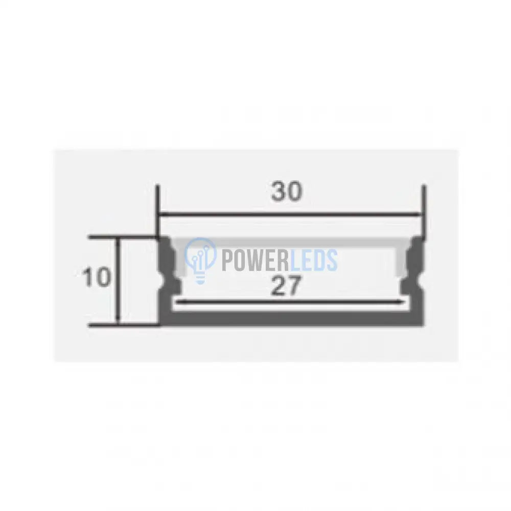 Profil Banda LED Aplicat Negru Plat XL Dispersor Alb Mat 2M PROFIL APLICAT / NEAGRA