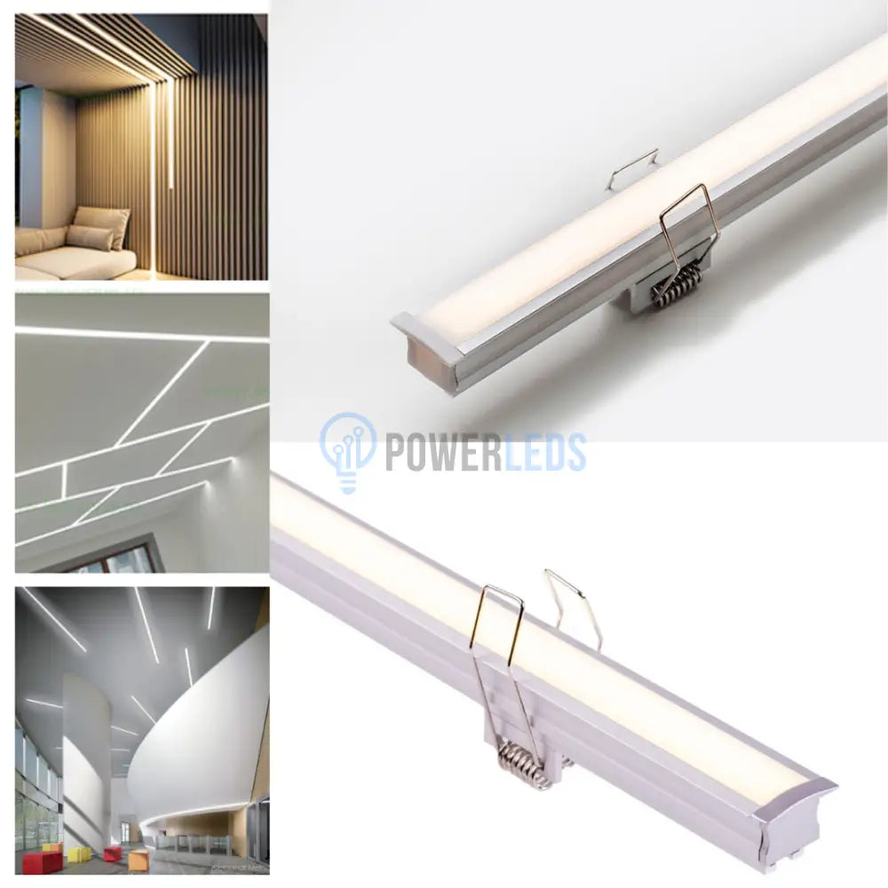 Profil LED 2 Metri Incastrat Adanc - Solutie Profesionala cu Cleme de Montaj