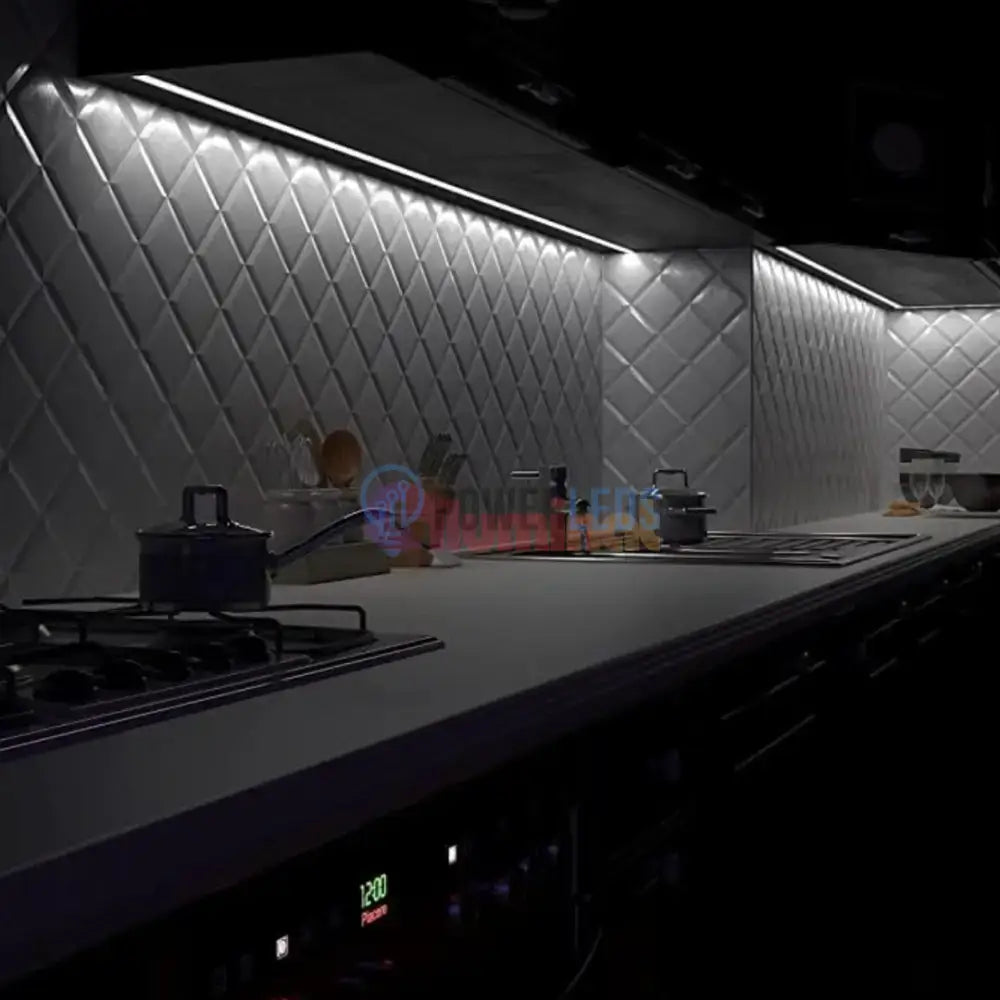 Profil LED Incastrat Negru 2 METRI cu Dispersor Alb LED Strips