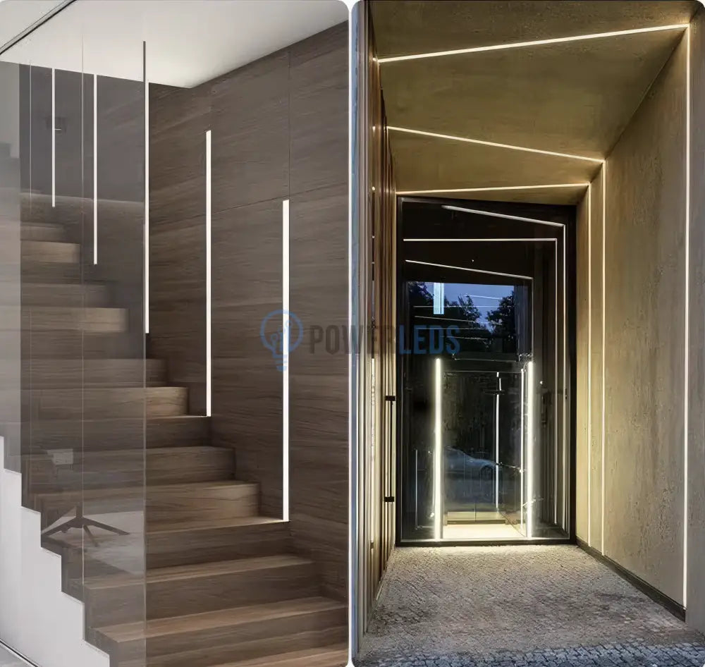 Profil LED 2 METRI Incastrat Negru Plat XL cu Dispersor Negru
