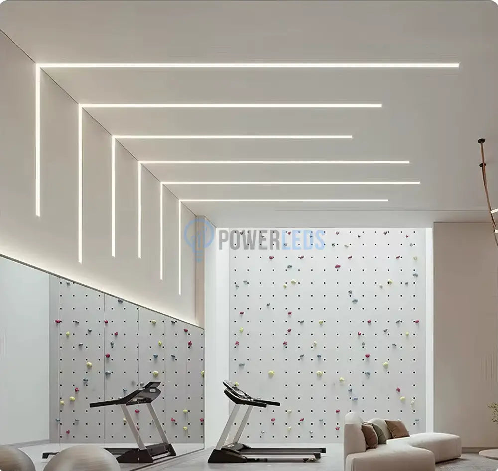 Profil LED 2 METRI Incastrat Negru Plat XL cu Dispersor Negru