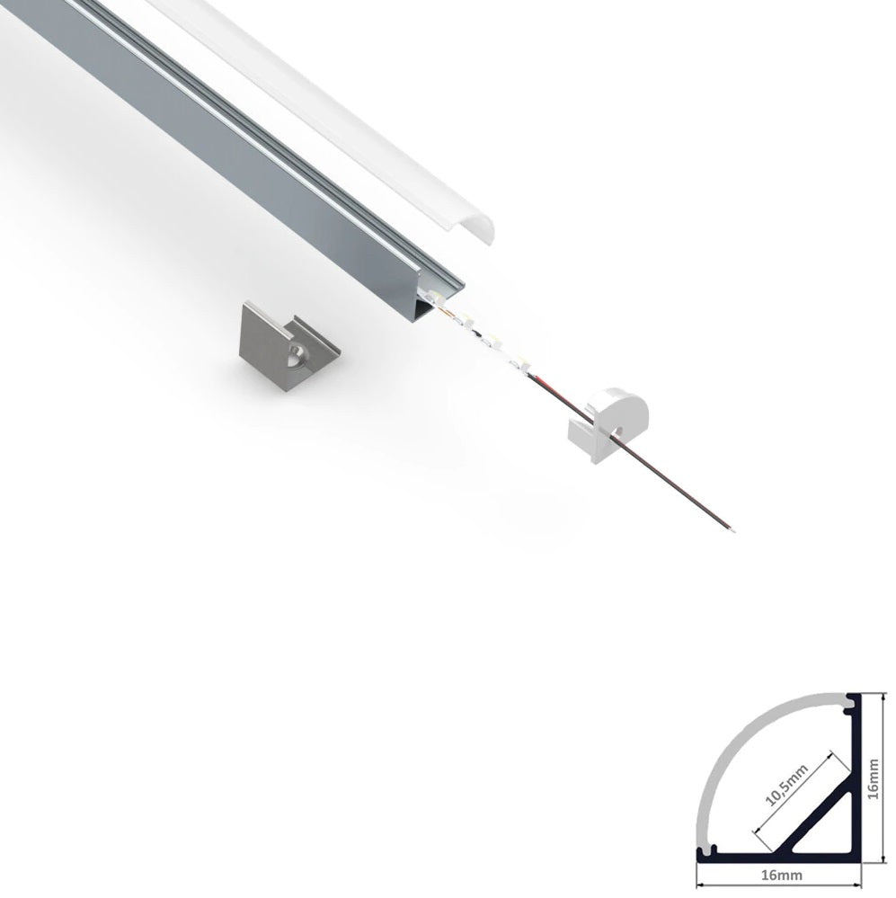 Profil Aluminiu Aplicat Colt 90 Grade 2 Metri