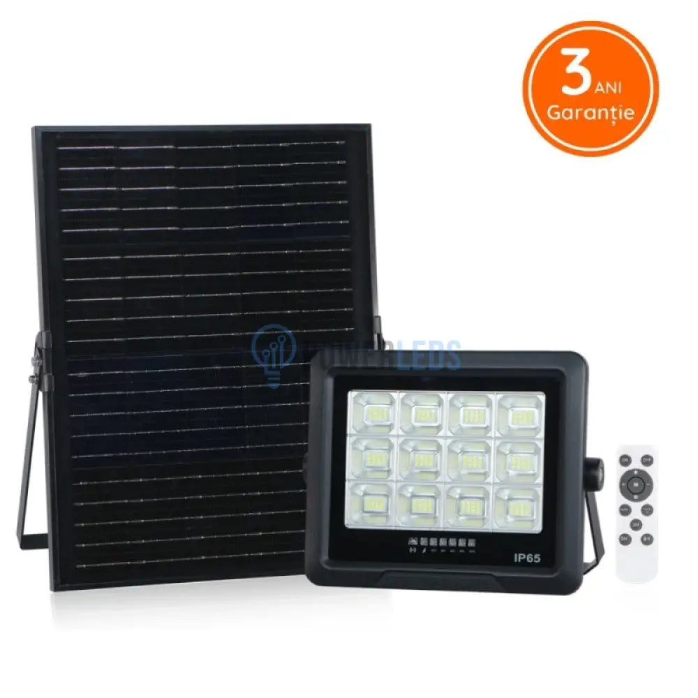 Proiector Led 150W Premium Cu Panou Solar Monocristaline Plus Telecomanda Solar Light