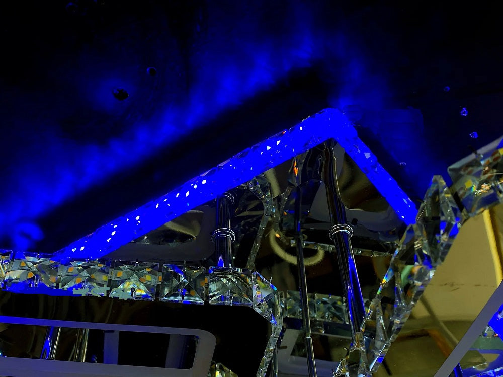 Lustra LED CROSS RGB Cristal Echivalent 600W Telecomanda