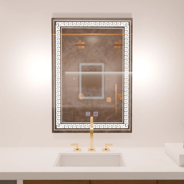 Oglinda LED Rectangulara, 60x80cm Touch, Sistem Dezaburire E27S