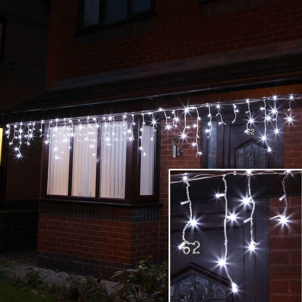 Instalatie LED Perdea Turturi 120 LED-uri 3x0.6m Fir Transparent Diverse Culori