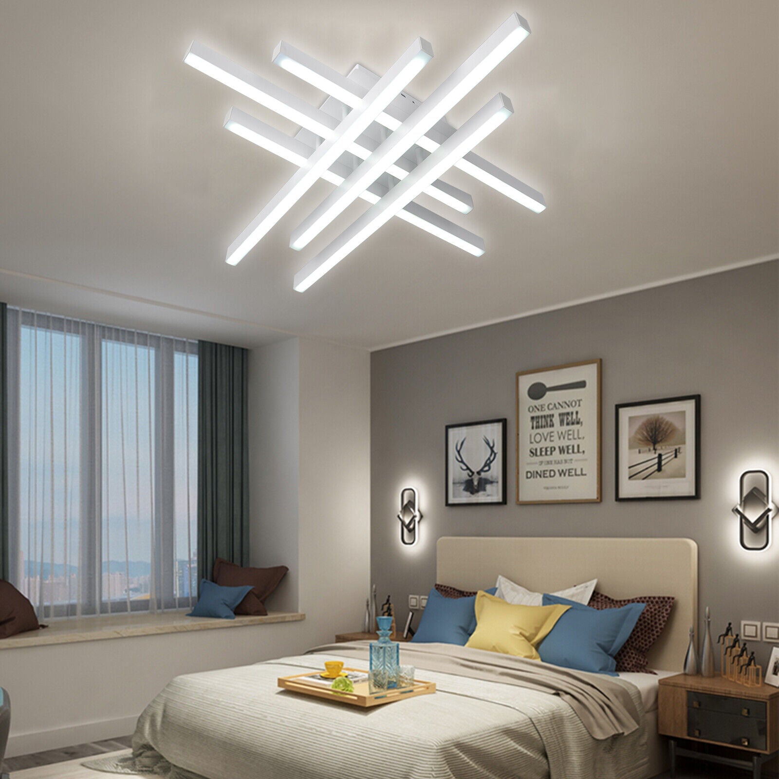 Lustra LED 6 LINES Design Alba SMART Echivalent 500W Telecomanda