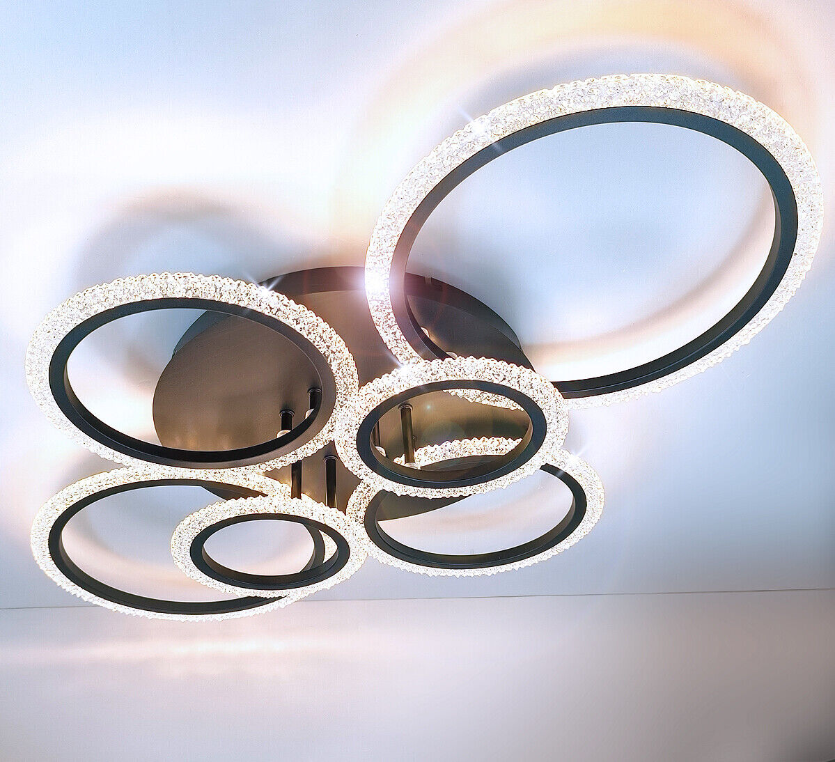 Lustra LED 4+2 CIRCLE BUBBLES BLACK Echivalent 600W Telecomanda