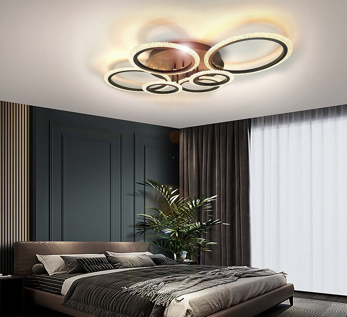 Lustra LED 4+2 CIRCLE BUBBLES BLACK Echivalent 600W Telecomanda