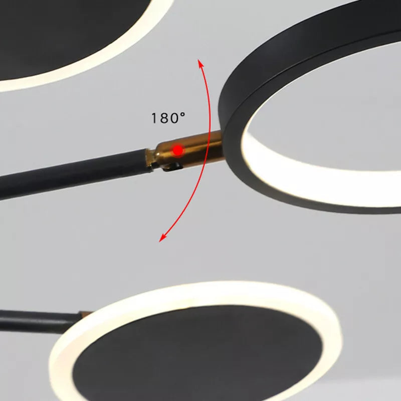 Lustra LED Gambit Black 4+4+1 Brate reglabile Echivalent 600W Telecomanda