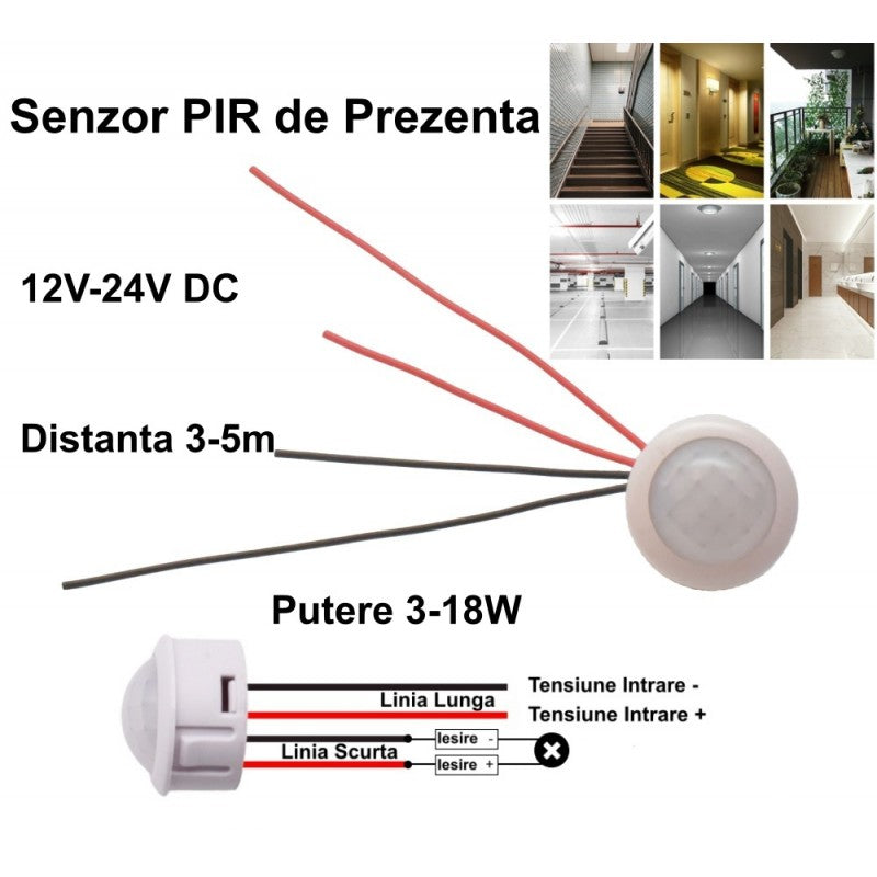 Senzor de Miscare PIR 12V-24V
