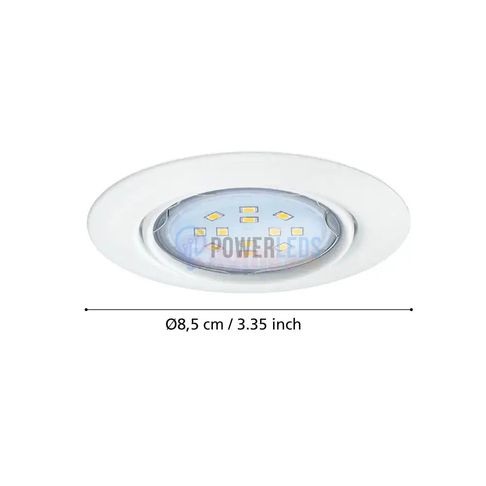 Set 3 Spoturi PENETO EGLO / Rotund / Alb / ⌀87mm / Incastrabil led spot light
