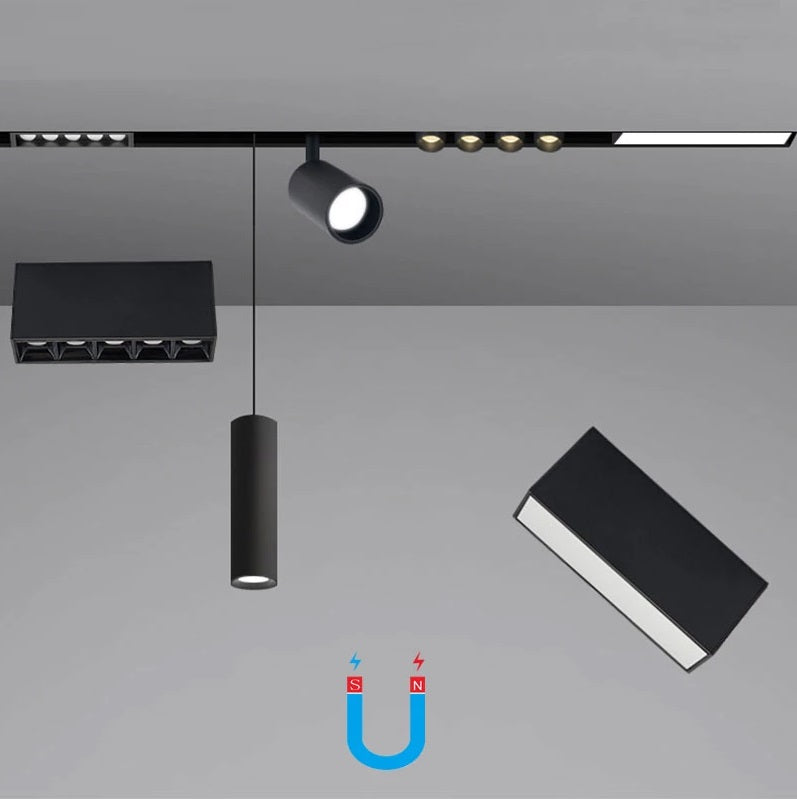 Spot LED 5W Magnetic Negru Cilindru