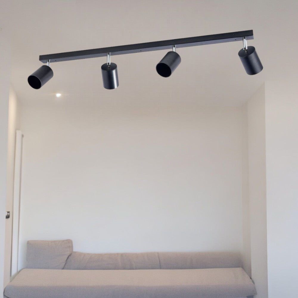 Spot pe Sina Reglabil Negru 4xGU10