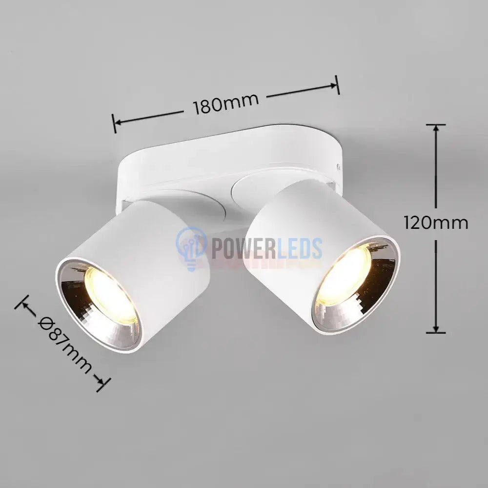 Spot LED Cilindric Aplicat Alb Dulie 2xGU10 Ø18x12CM led ceiling light