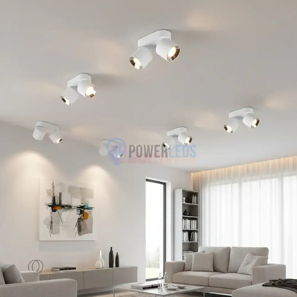Spot LED Cilindric Aplicat Alb Dulie 2xGU10 Ø18x12CM led ceiling light