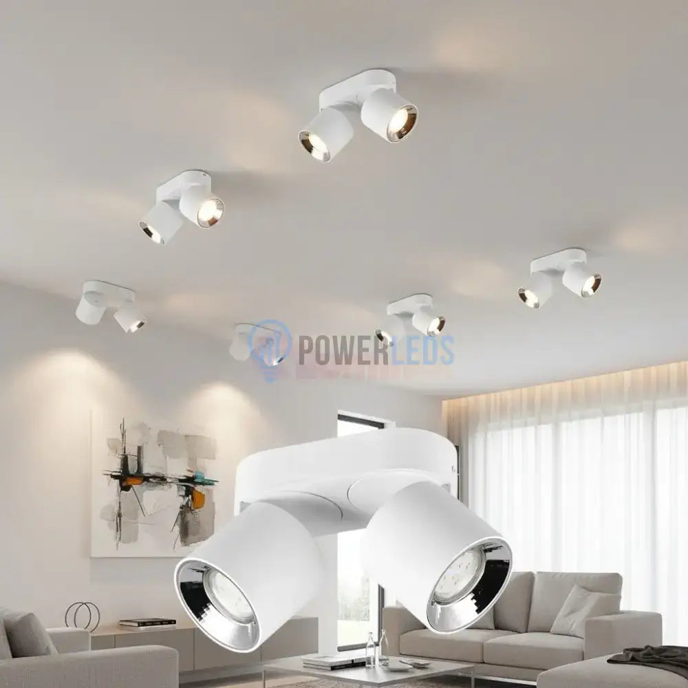 Spot LED Cilindric Aplicat Alb Dulie 2xGU10 Ø18x12CM led ceiling light