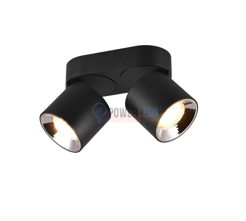 Spot LED Cilindric Aplicat Negru Dulie 2xGU10 Ø18x12CM led ceiling light