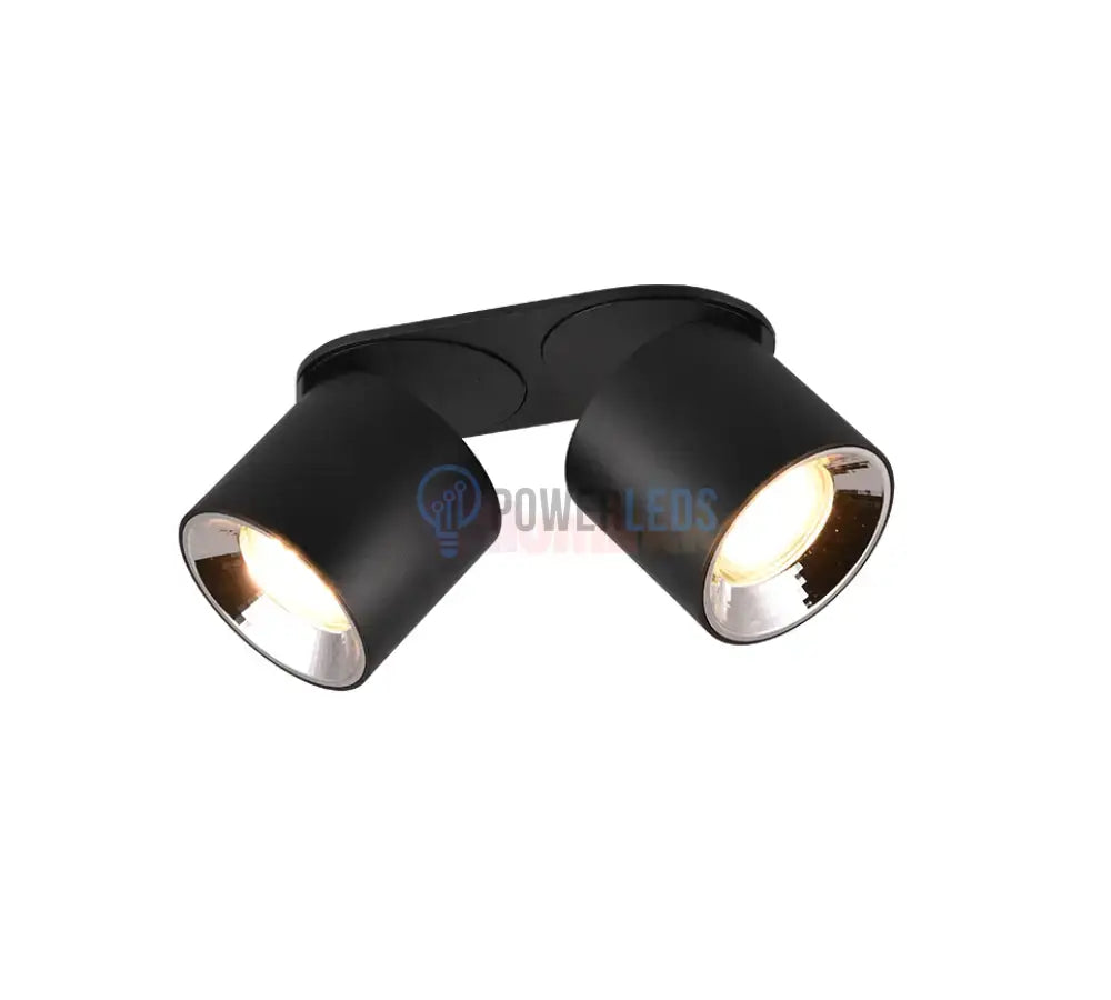 Spot LED Cilindric Aplicat Negru Dulie 2xGU10 Ø18x12CM led ceiling light