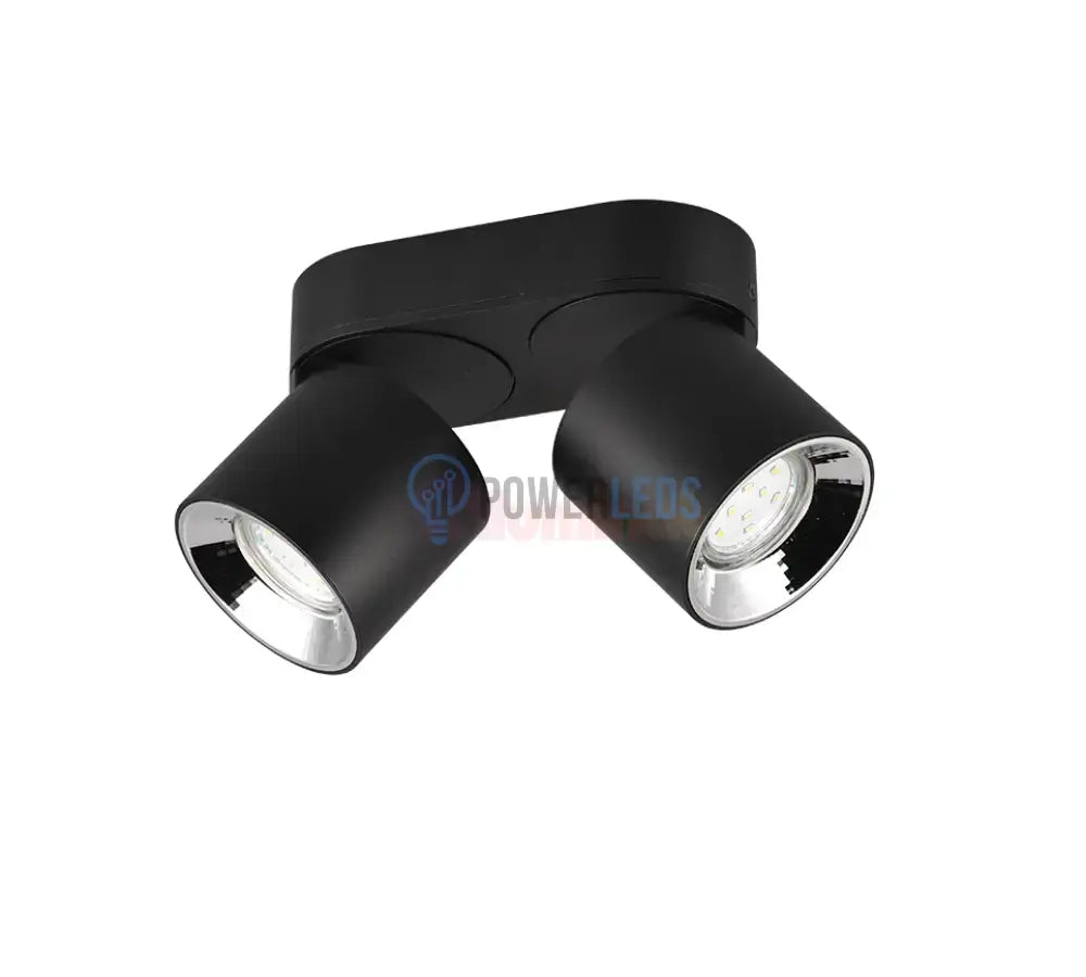 Spot LED Cilindric Aplicat Negru Dulie 2xGU10 Ø18x12CM led ceiling light
