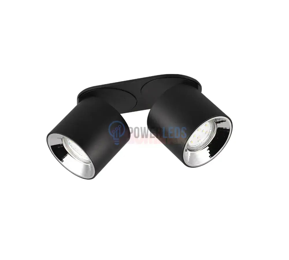 Spot LED Cilindric Aplicat Negru Dulie 2xGU10 Ø18x12CM led ceiling light