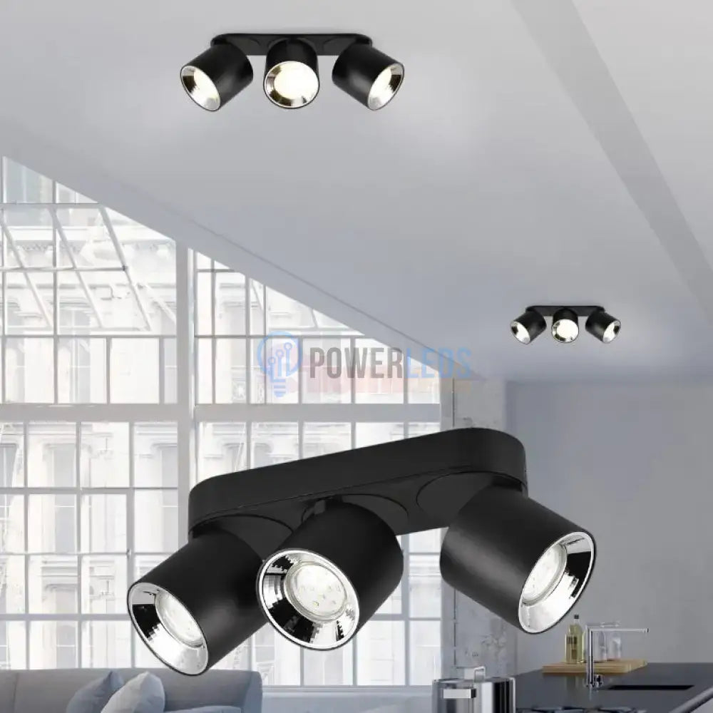 Spot LED Cilindric Aplicat Negru Dulie 3xGU10 L27.3 x H12CM led ceiling light