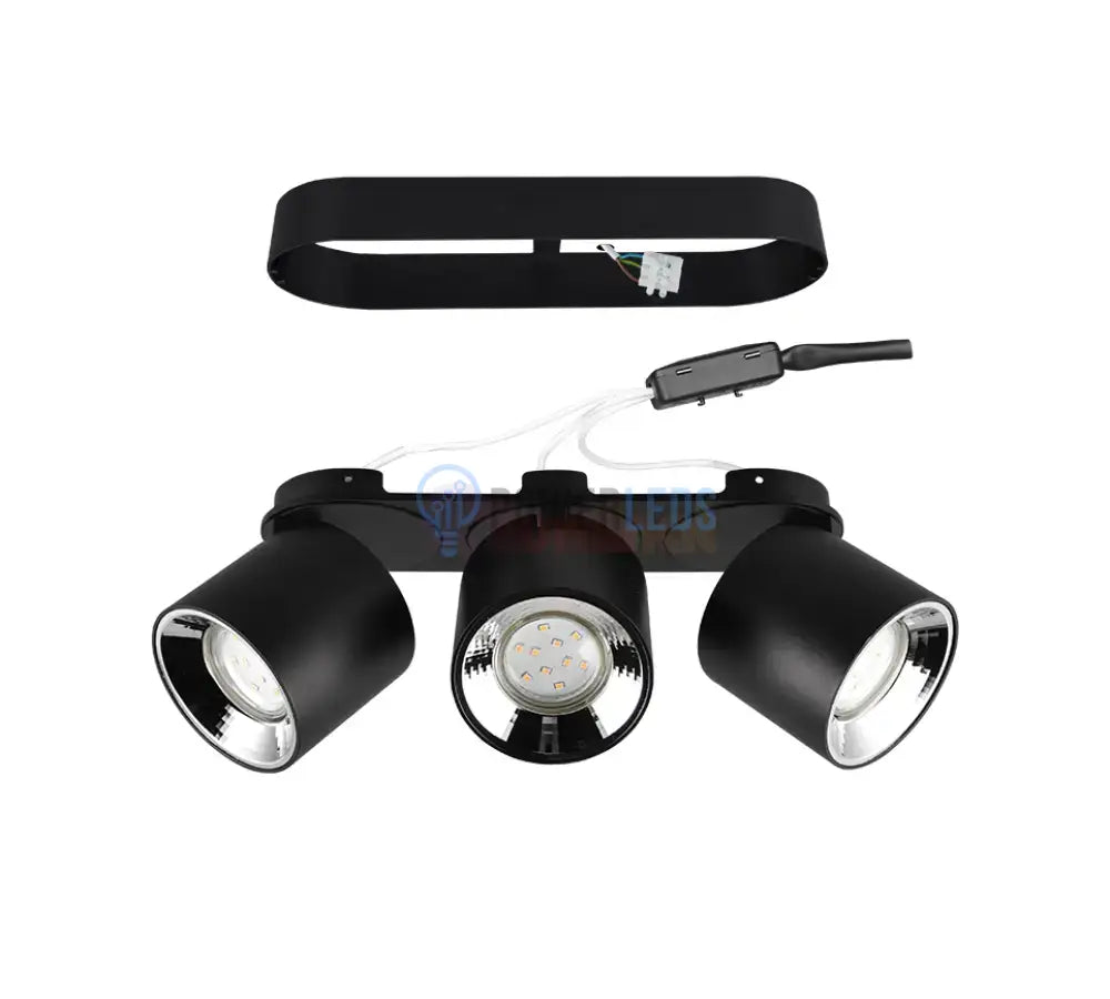 Spot LED Cilindric Aplicat Negru Dulie 3xGU10 L27.3 x H12CM led ceiling light