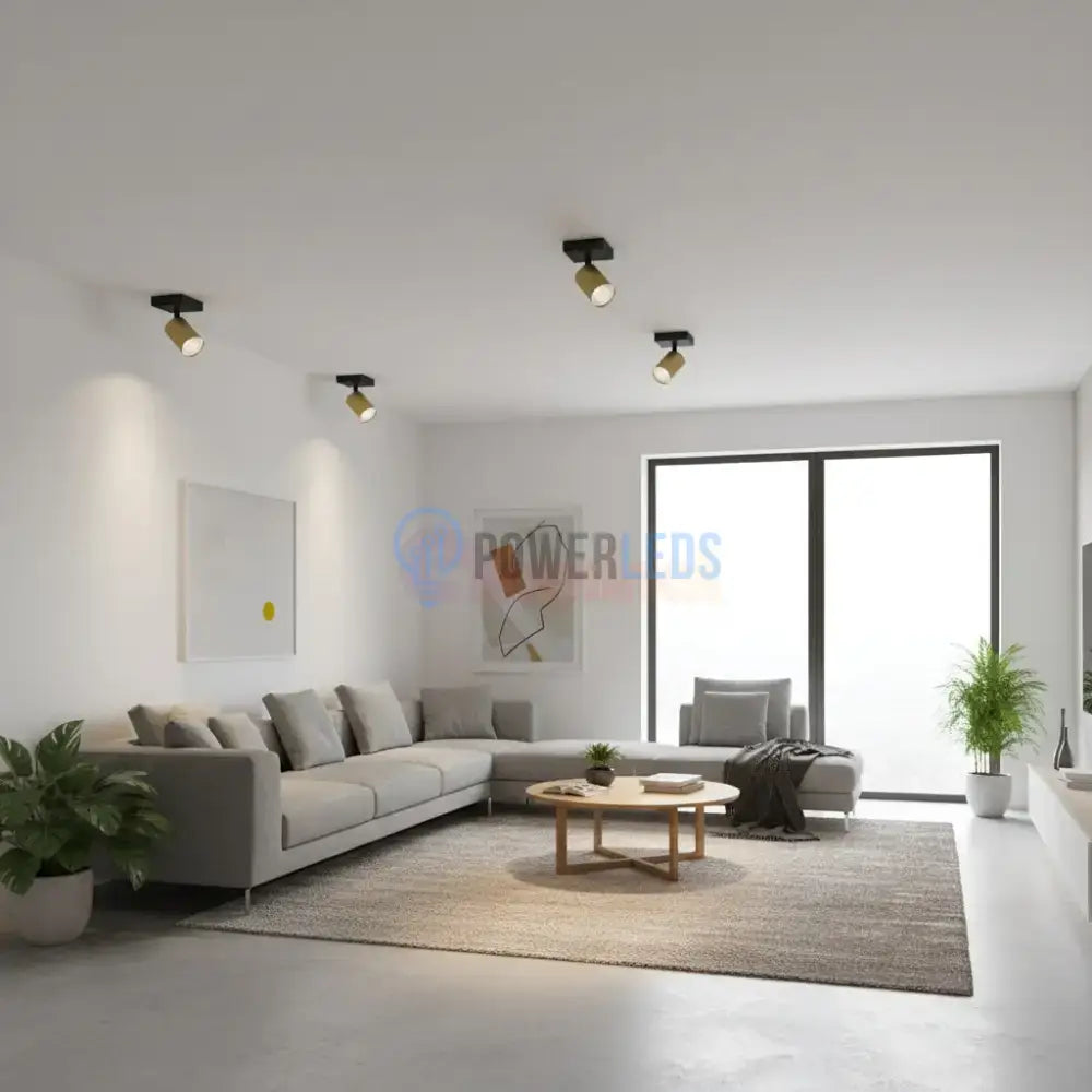 Spot Aplicat Orientabil Rotund Negru & Auriu Dulie GU10 Ø55x120mm led ceiling light