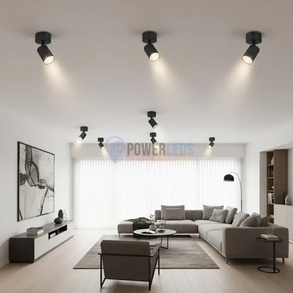 Spot Aplicat Orientabil Rotund Negru Dulie GU10 Ø60x130mm led ceiling light