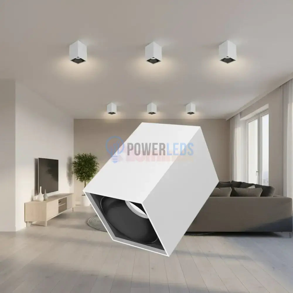 Spot Aplicat Patrat Alb & Negru Dulie GU10 L80xH117mm led ceiling light