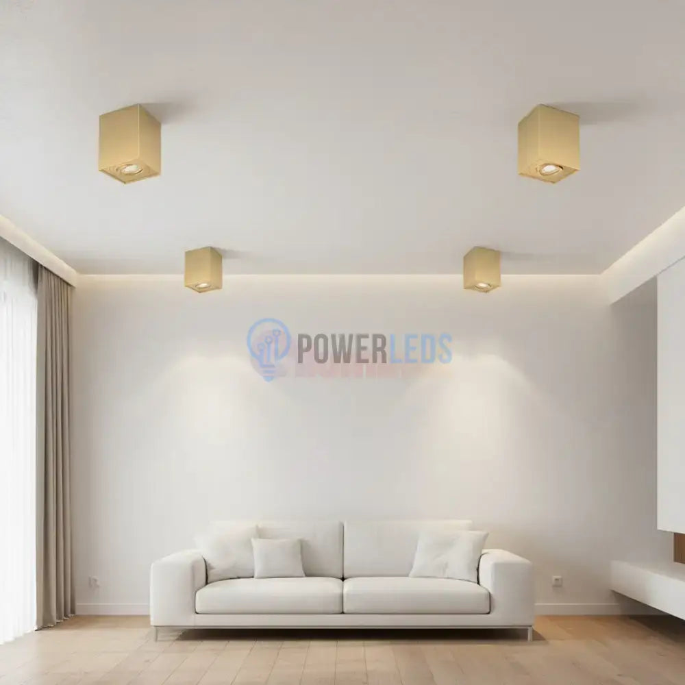 Spot Aplicat Patrat Fascicul Reglabil Auriu Dulie GU10 L80xH100mm led ceiling light