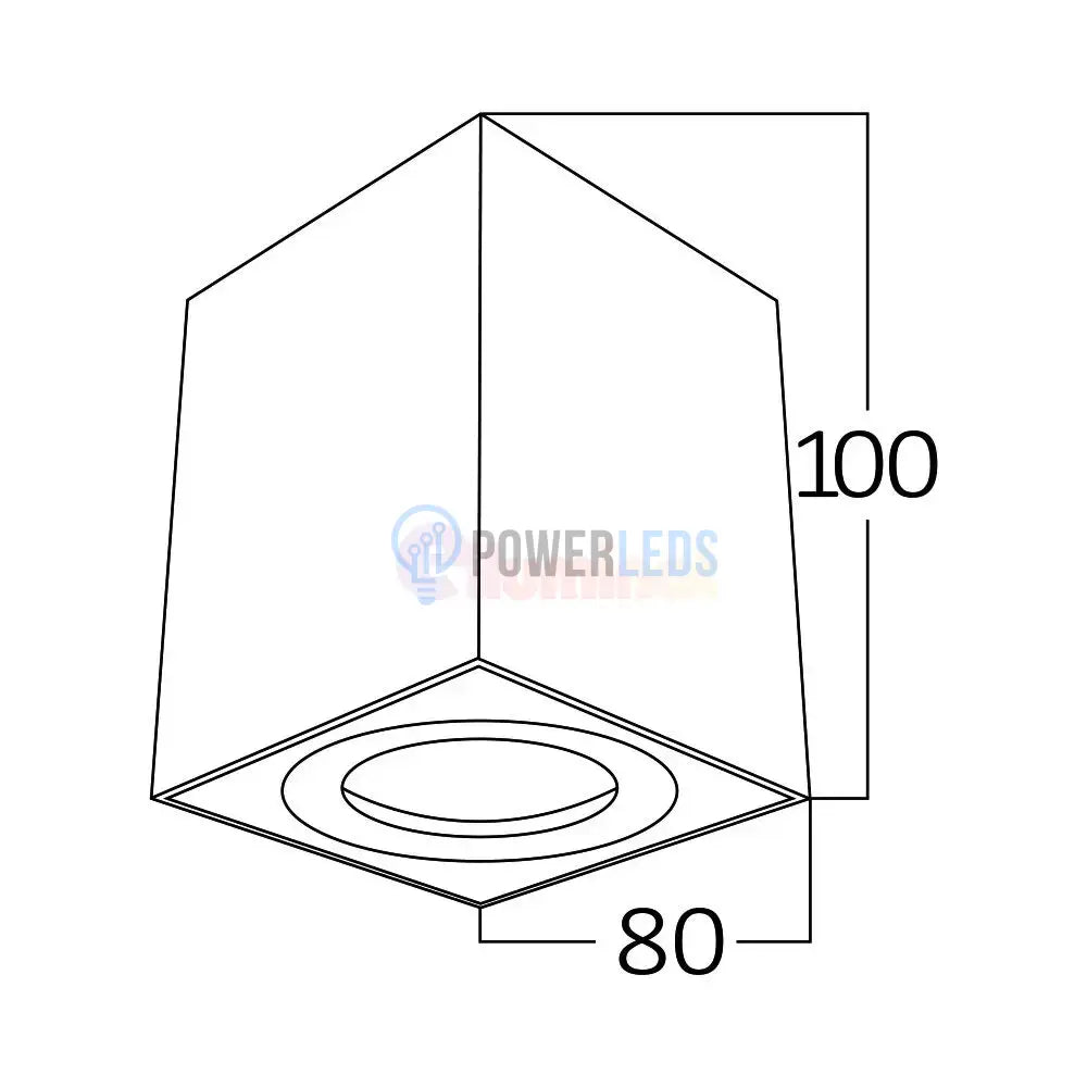 Spot Aplicat Patrat Fascicul Reglabil Negru Dulie GU10 L80xH100mm led ceiling light