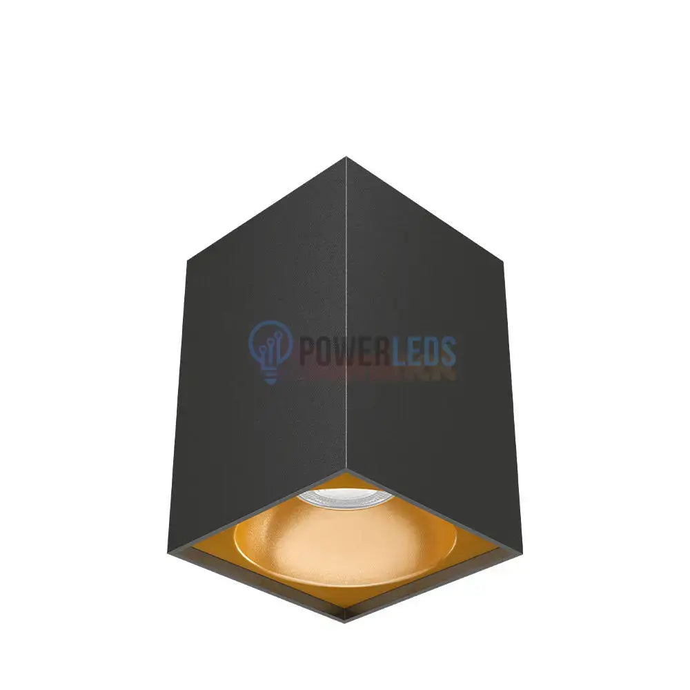 Spot Aplicat Patrat Negru & Auriu Dulie GU10 L80xH117mm led ceiling light